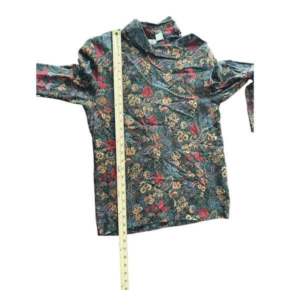 Vintage Talbots Blouse Sz 6 Wool Blend Paisley Floral Top Old Money  Retro - Picture 3 of 6